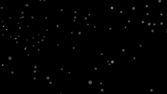 Snow falling randomly down while rotating in space