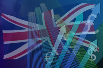 Naklejka premium British Union Jack Finance Brexit background 1