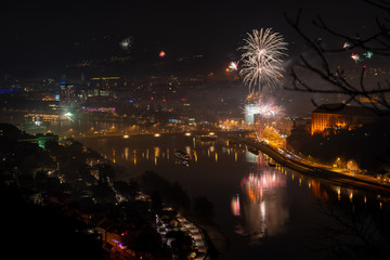 Silvester Feuerwerk in Linz Oberösterreich 2019/2020