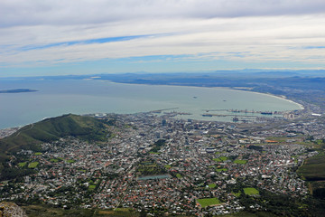 Fototapeta premium View from Table Mountain over Cape Town