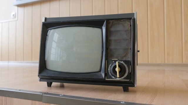 Slider View Of Authentic Old Tv. Oldschool 