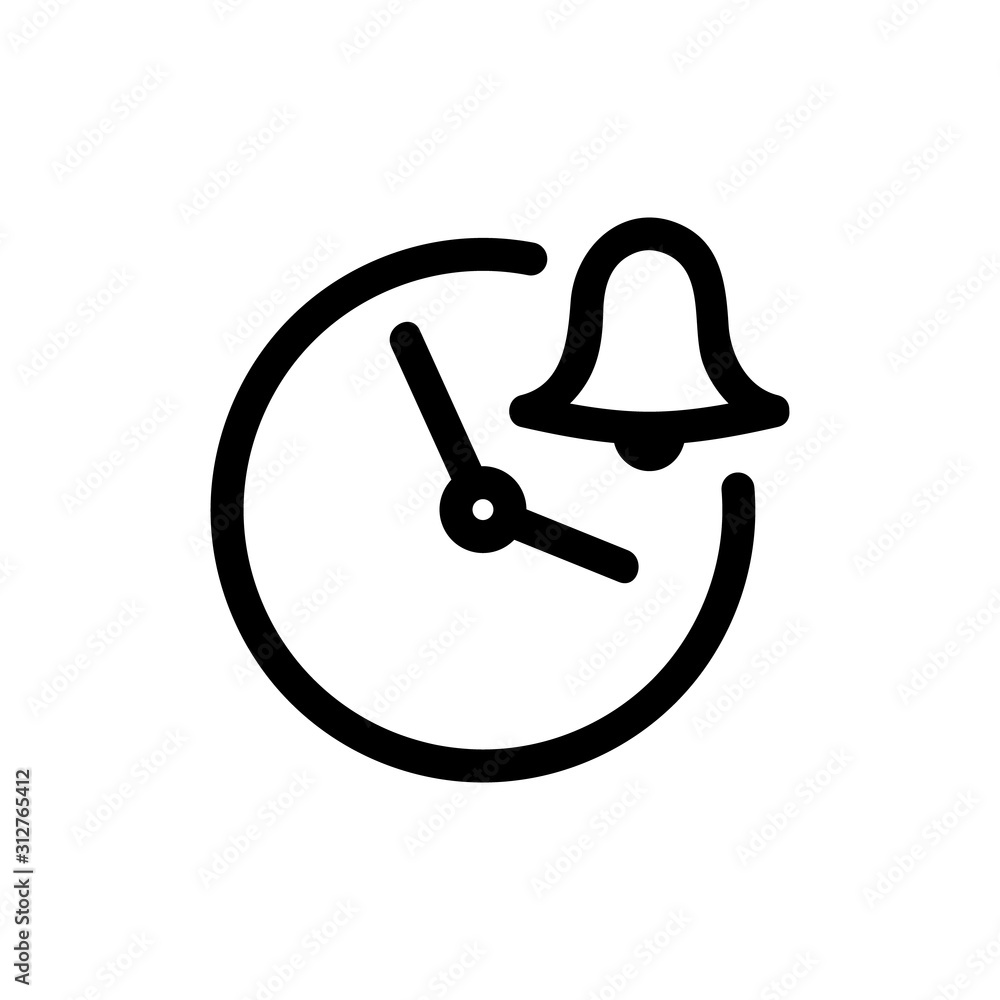 Poster setting the alarm clock icon vector. a thin line sign. isolated contour symbol illustration