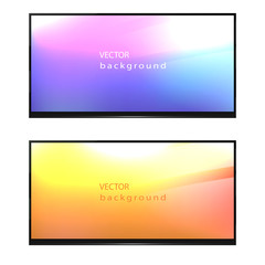 Naklejka premium TV screen, plasma panels or TV monitor with a bright image on a white background