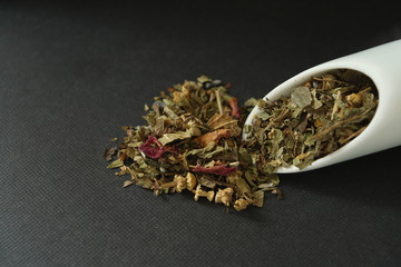 Herbal tea infusion spices in dried condition