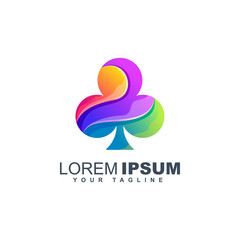 Club symbol playing card colorful design template liquid