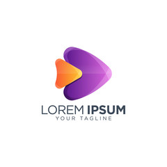 Colorful play logo design template