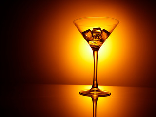 glass on black background