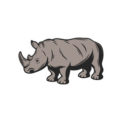Rhinoceros wild animal icon. Vector African rhino, safari hunt and zoo mammal
