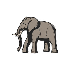 Obraz premium Elephant wild animal icon. Vector African or Indian elephant, safari hunt and zoo mammal