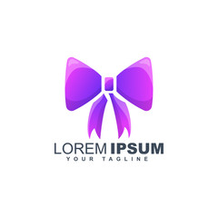 Colorful bow tie abstract logo design template