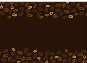 Coffee beans on brown background with copy space.Vector illustration