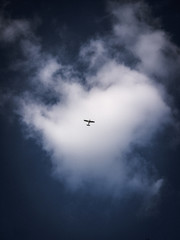 Fototapeta premium plane in a cloud