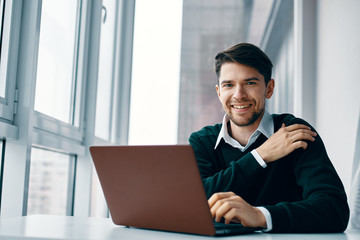 businessman working on laptop in office