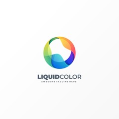 Vector Logo Illustration Abstract Liquid Objects Colorful Style