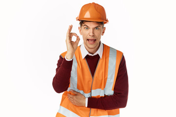 man with helmet and phone