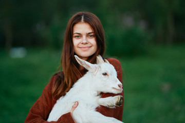 young woman with her cat