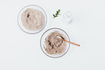 Bowl of mixed clay powder and water