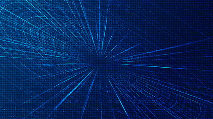 Futuristic Hyperspace speed motion on future Technology background,warp and expanding movement concept,vector Illustration.