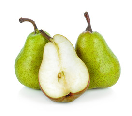 Pear fruit on white background