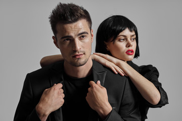 portrait of young man and woman