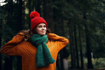 portrait of young woman in winter park