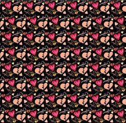 Naklejka premium Pattern for Valentine's Day Heart seamless