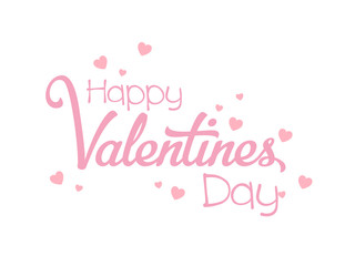 Happy Valentines Day typography poster with handwritten calligraphy text