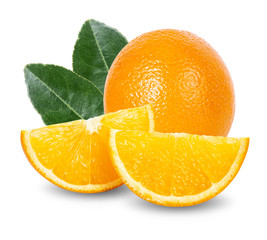 Fresh orange fruit isolated on white background