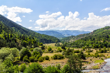 Fototapeta na wymiar Caucasian mountains. Goderdzi Pass in Georgia