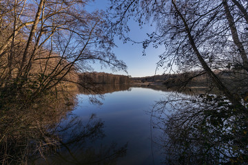 Viersen-Born - View to Lake Born with tranquil water / Germany