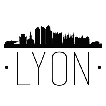 Lyon France. City Skyline. Silhouette City. Design Vector. Famous Monuments.