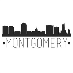 Fototapeta premium Montgomery Alabama. City Skyline. Silhouette City. Design Vector. Famous Monuments.