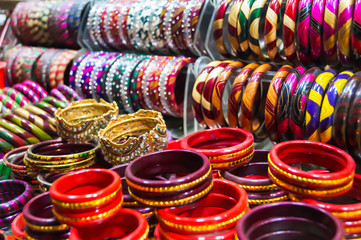 colourful bangles at Varanasi bazaar