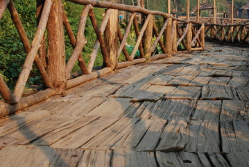 Closeup view of wooden path  