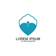 security shield logo vector icon design template