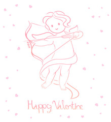 A modern clean graphic design of the cupid angel.