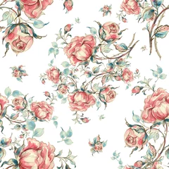 Seamless pattern of vintage roses.