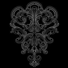 vintage baroque ornament, corner. Retro pattern antique style acanthus. Decorative design element filigree calligraphy vector. - stock vector	