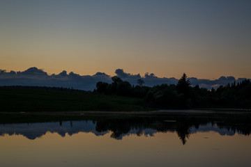 Fototapeta premium sunset on lake