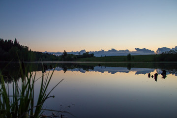 sunset over the lake
