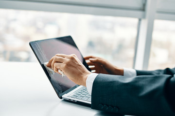 business woman working on laptop