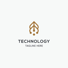 outstanding technology logo design template modern editable