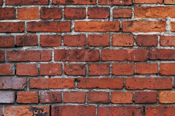 aged dirty red brick wall background