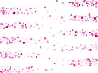 Hearts confetti flying vector background graphic design.