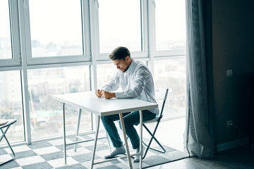 businessman working on laptop in office
