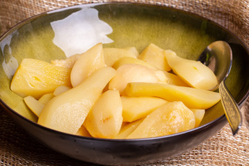 Peeled fresh pile for breakfast