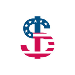 Obraz premium Isolated usa flag money vector design