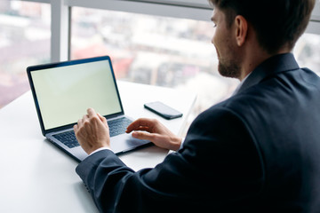 businessman using digital tablet