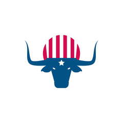 Isolated usa bull vector design