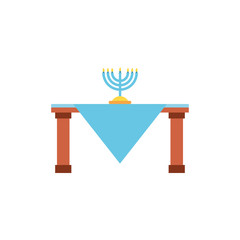 Isolated jewish menorah over table vector design